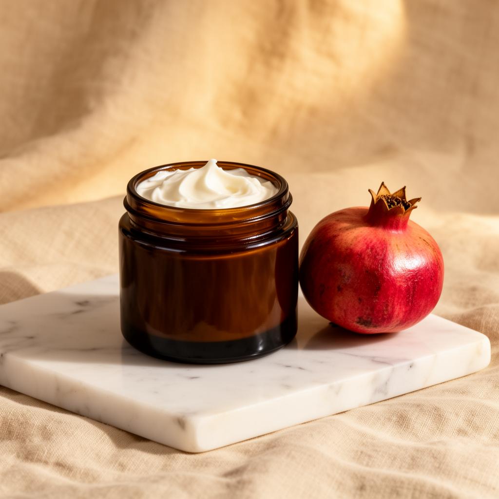 Organic whipped body butter ingredients on a luxurious table